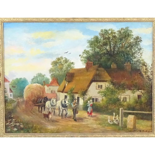 1910 - A. Rodgers, Early 20th century, English School, Oil on board, XIII miles to Bath, A country scene wi... 