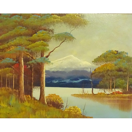 1914 - Sullivan, 20th century, American School, Oil on board, A pair of Japanese style lake landscapes with... 