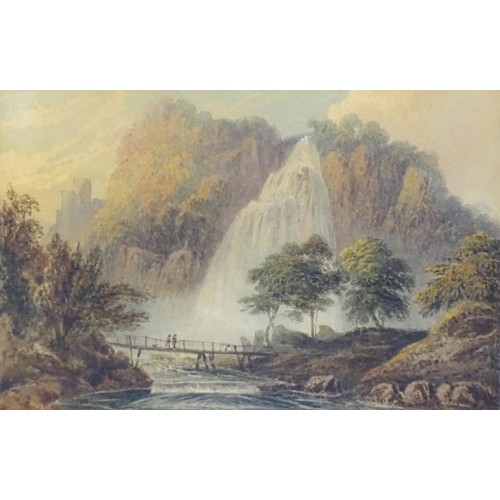 1996 - William Crouch (act. 1817-1840), Watercolour, Cascade at Powers Court, Ireland. Ascribed verso. Appr... 