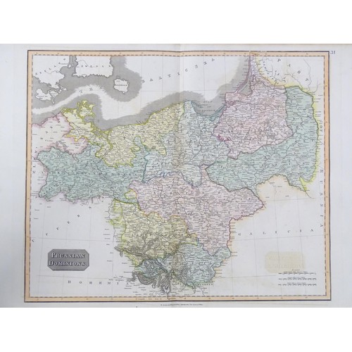 2217 - Map: A 19thC engraved map titled Prussian Dominions after John Thomson, for Thomson's New General At... 