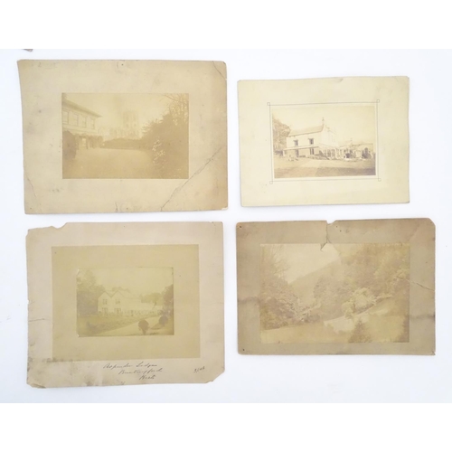 2223 - A quantity of Victorian sepia photographs depicting houses, interior scenes and landscapes, possibly... 