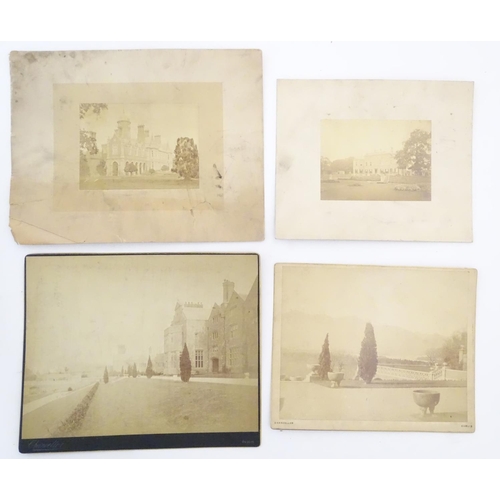 2223 - A quantity of Victorian sepia photographs depicting houses, interior scenes and landscapes, possibly... 