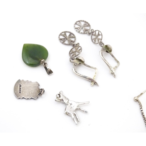 717 - Assorted silver plate, silver and white metal charms etc to include   a charm formed as a planet ope... 