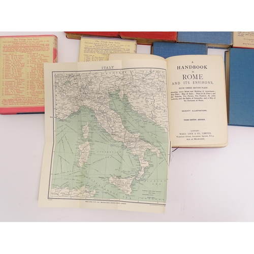 1077 - Books: A quantity of assorted travel books, to include Rome and its Environs, third edition, Things ... 