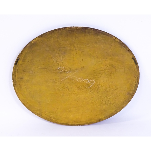 1612 - An early / mid 20thC gilt oval mirror. 38