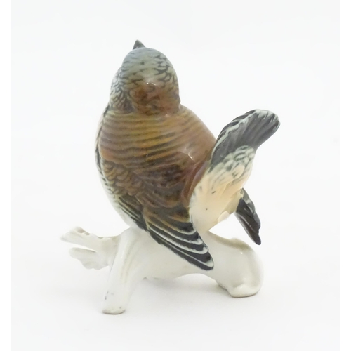 171 - A Karl Ens model of a bird, possibly a Linnet. Marked under. Approx. 3 1/4