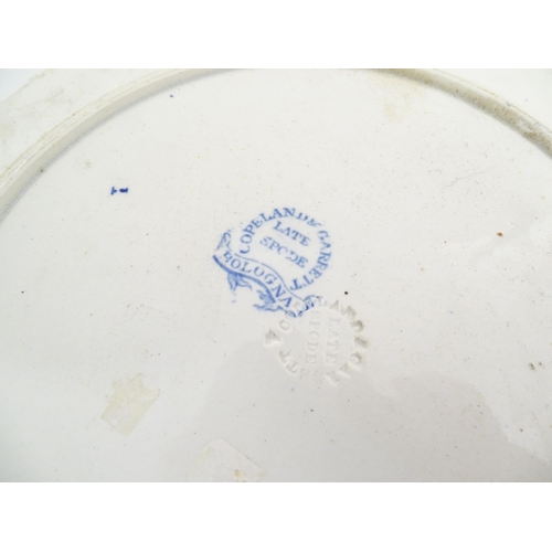 202 - Five blue and white plates in the patterns Greek, Piping Shepherd, Seasons, Bologna and Caramanian. ... 