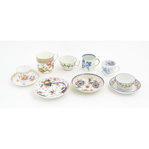 228 - Assorted 19thC and later tea wares to include a saucer decorated in the Gaudy Welsh style. Makers to... 