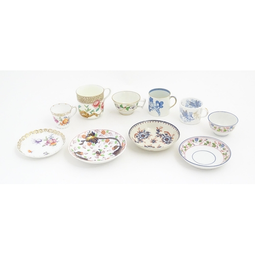 228 - Assorted 19thC and later tea wares to include a saucer decorated in the Gaudy Welsh style. Makers to... 