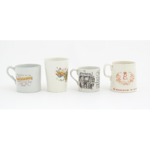 229 - A quantity of commemorative Edward VII Coronation wares, to include teapot, mugs, beaker, etc. Maker... 