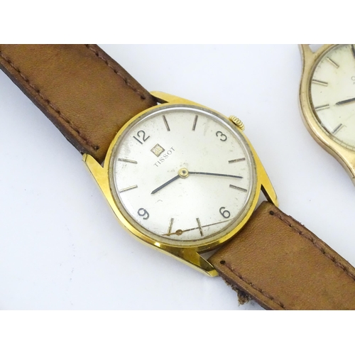 815 - A Gentleman's Tissot automatic wrist watch together with an Omega watch case and movement. each appr... 