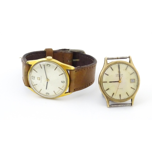 815 - A Gentleman's Tissot automatic wrist watch together with an Omega watch case and movement. each appr... 