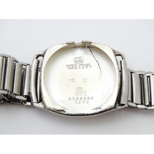 820 - J.W. Benson silver cased military style watch. The case bearing marks for Schwob Freres & Co and the... 