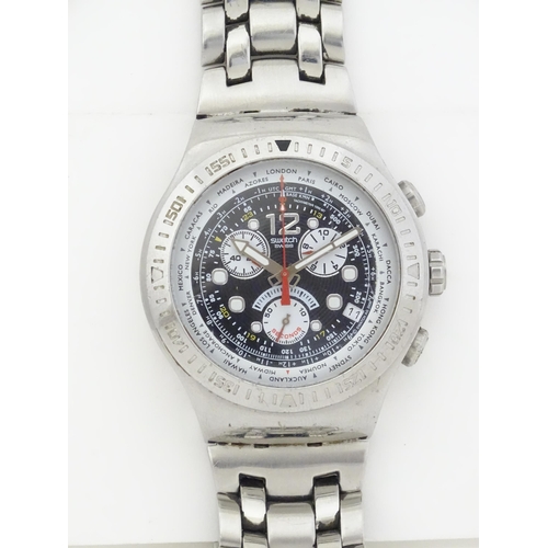 823 - A Swatch Irony chronograph watch with original bracelet. Approx 2