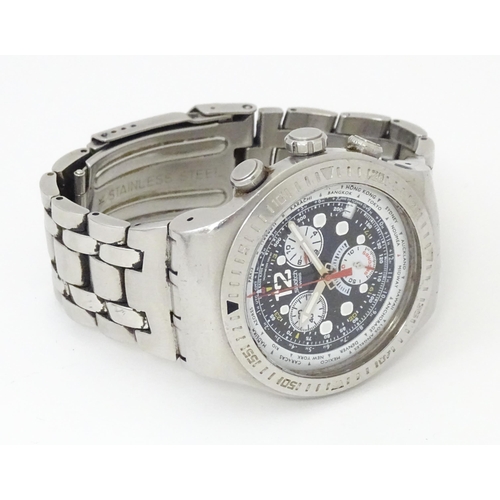 823 - A Swatch Irony chronograph watch with original bracelet. Approx 2