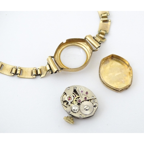 824 - A ladies Omega wind wristwatch together with a 9ct gold cased Gradus ladies wristwatch with gold pla... 