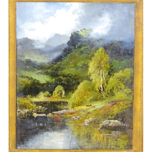 1803 - Manner of Alfred de Breanski (1852-1928), 19th century, Oil on canvas, A Highland river landscape wi... 