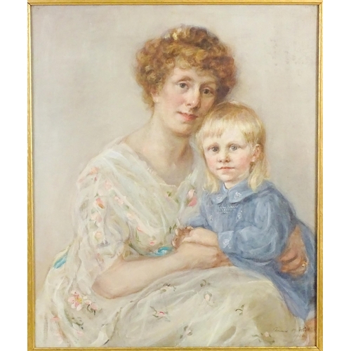 1811 - Anne Mary Wickes, British (1893-1937), Oil on canvas, A portrait of Mary Hamilton (nee Tucker), wife... 