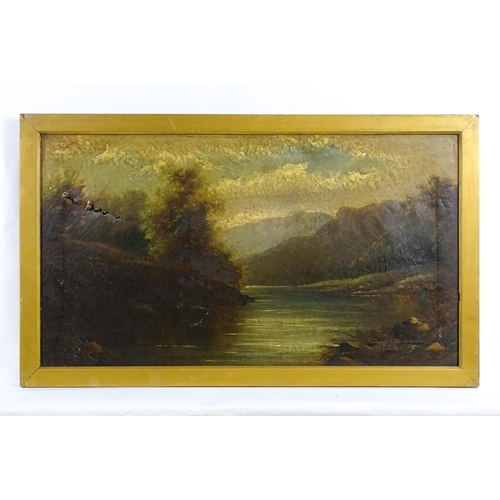 1832 - 19th century, Oil on canvas, A pair of wooded river landscape scenes, one with a waterfall. Indistin... 