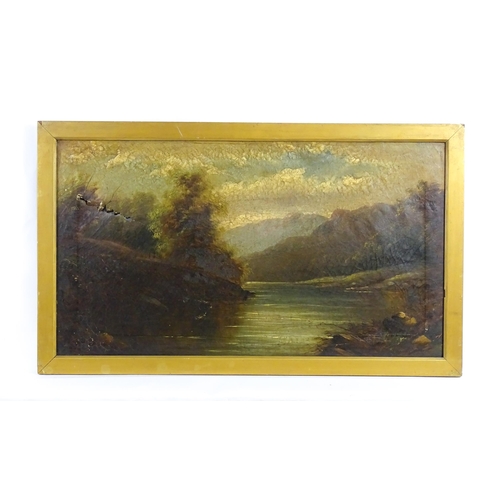 1832 - 19th century, Oil on canvas, A pair of wooded river landscape scenes, one with a waterfall. Indistin... 