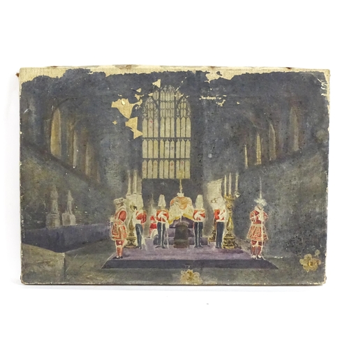 1848 - Manner of Frank Ernest Beresford (1881-1967), 20th century, Oil on canvas, George V Lying in State i... 