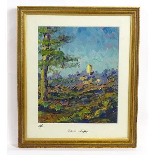 1867 - C. Malfroy, 20th century, Oil on card, Aix, A French abstract landscape scene. Signed, titled and da... 