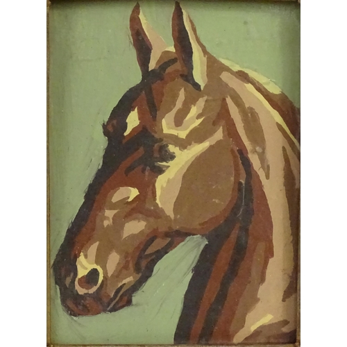 1892 - 20th century, Oil on board, A study of a horse head. Approx. 8