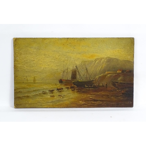 1895 - Hugh Church, 19th century, Oil on boards, Two seascapes comprising, Rock Light, Isle of Arran, and D... 