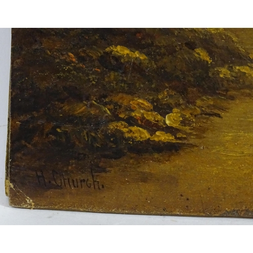 1895 - Hugh Church, 19th century, Oil on boards, Two seascapes comprising, Rock Light, Isle of Arran, and D... 