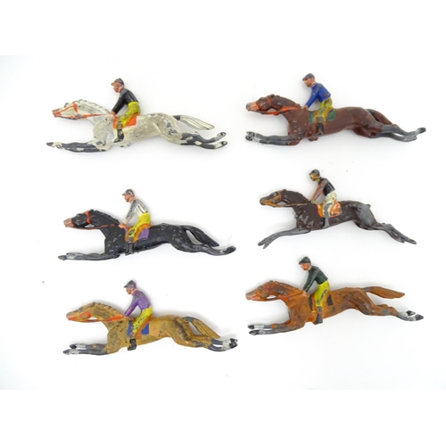 1458 - Toys: The Game of the Steeple Chase. Together with jigsaw puzzle pieces for a wooden puzzle title Th... 