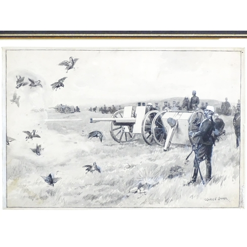 1919 - George Soper (1870-1942), Watercolour and gouache, The French army firing cannons on manoeuvres, dep... 