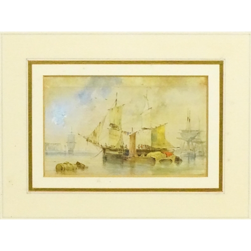 1934 - Manner of William Callow (1812-1908), 19th century, Watercolour, Shipping off the coast. Approx. 3 1... 