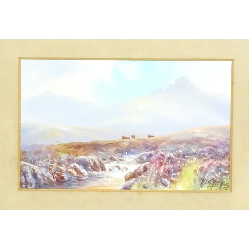 1935 - H. W. Hicks, 20th century, Watercolour and gouache, A Devon landscape scene with a view of Haytor Ro... 