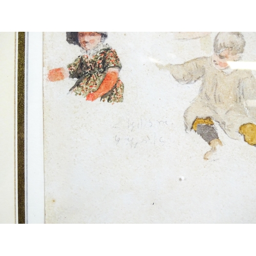 1952 - Robert Hills (1769-1844), Pencil and watercolours, A pair of figural studies depicting children, pea... 