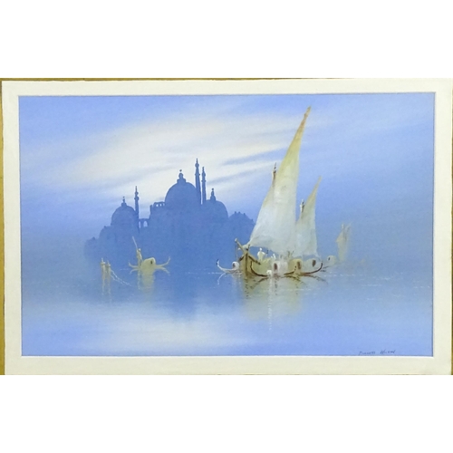 1953 - Furness Wilson, 20th century, Watercolour and gouache, A view of Constantinople from the water with ... 