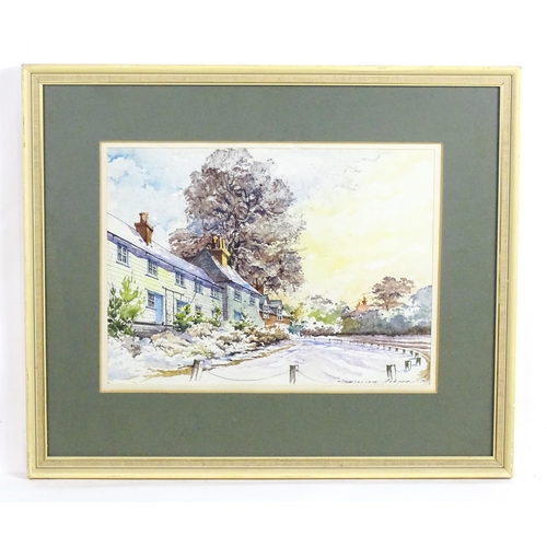 1955 - William Porter, 20th century, Watercolour, A winter village scene. Signed and dated (19)79 lower rig... 