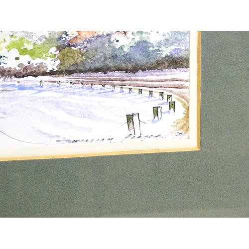 1955 - William Porter, 20th century, Watercolour, A winter village scene. Signed and dated (19)79 lower rig... 