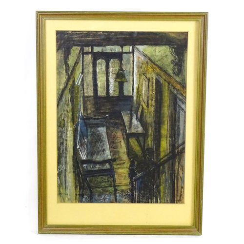 1957 - Flora Dutton, 20th century, Watercolour, The hall of 81 Wallwood Road, Leytonstone. Ascribed verso. ... 