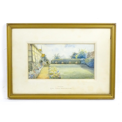 1969 - Early 20th century, Watercolour, Cottage at Rous Lench Court, Worcestershire. Signed with initials J... 