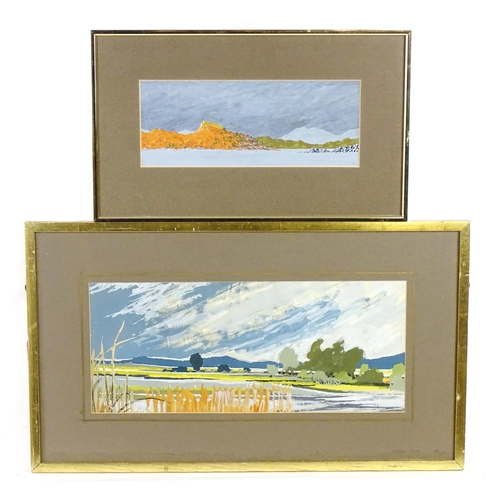 1973 - William Gronow Davis (1941-2015), Gouaches, Two landscapes, a loch scene and a river landscape. Both... 