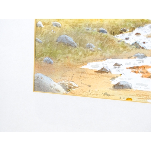 1976 - Sandy Lines, 20th century, Watercolour, A Highland river landscape with a stream. Signed lower left.... 