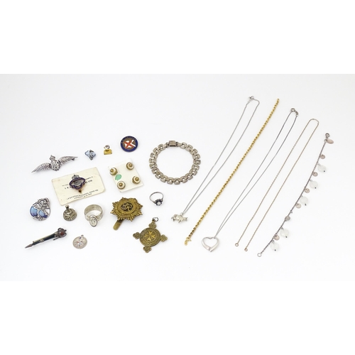 798 - A quantity of assorted jewellery etc. to include silver bracelets,  hallmarked silver pendant formed... 