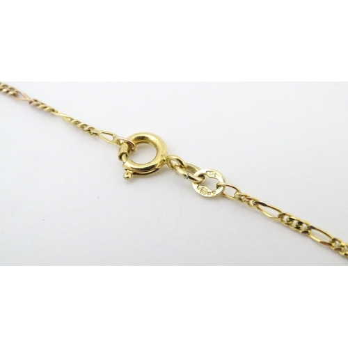 801 - A 1910 half sovereign coin with pendant mount to top, on a 9ct gold chain. Chain approx. 18