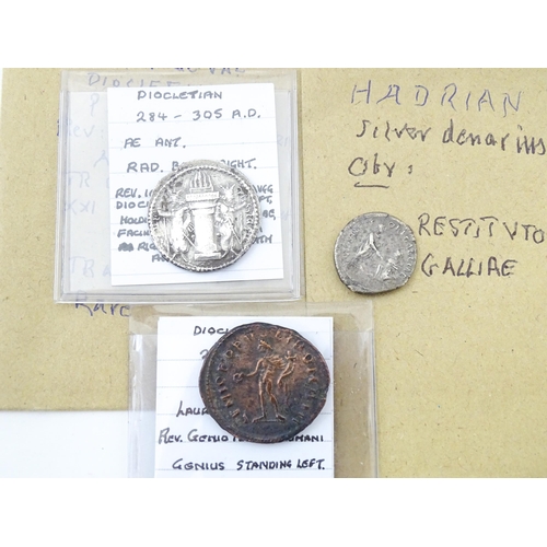 805 - Coins: A quantity of assorted old coins, tokens, medallions, commemorative coins, and some reproduct... 