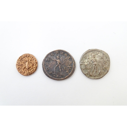 805 - Coins: A quantity of assorted old coins, tokens, medallions, commemorative coins, and some reproduct... 