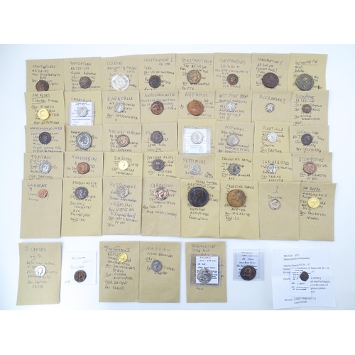 805 - Coins: A quantity of assorted old coins, tokens, medallions, commemorative coins, and some reproduct... 