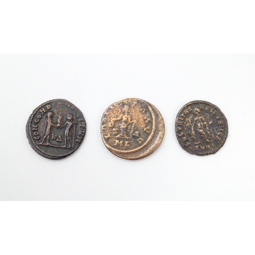 805 - Coins: A quantity of assorted old coins, tokens, medallions, commemorative coins, and some reproduct... 