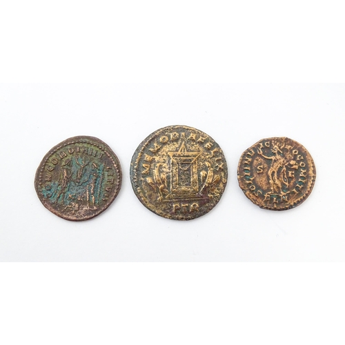 805 - Coins: A quantity of assorted old coins, tokens, medallions, commemorative coins, and some reproduct... 