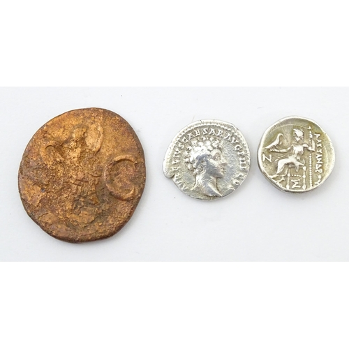 805 - Coins: A quantity of assorted old coins, tokens, medallions, commemorative coins, and some reproduct... 