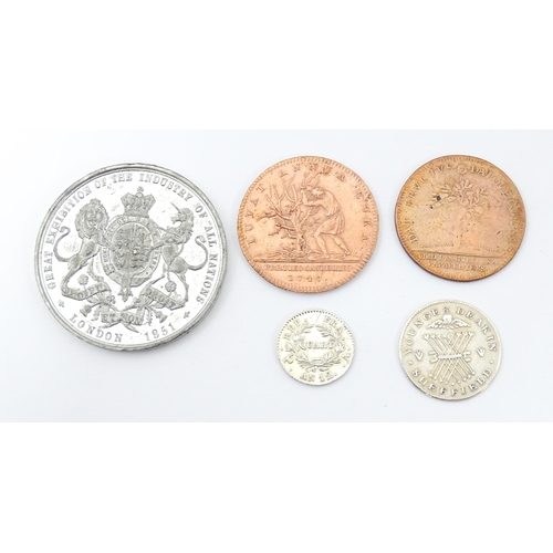 805 - Coins: A quantity of assorted old coins, tokens, medallions, commemorative coins, and some reproduct... 